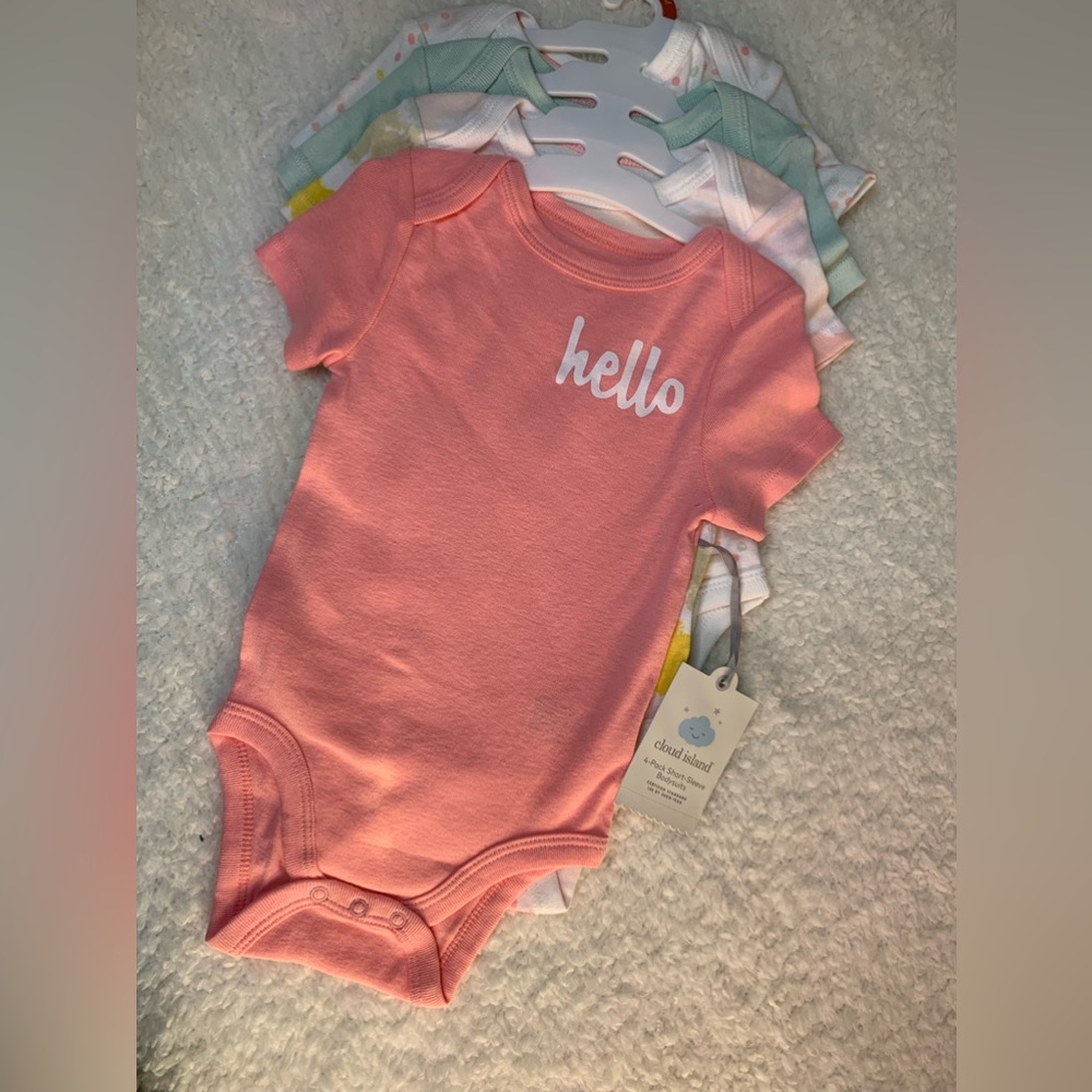 Baby girls 4-pack short sleeve bodysuits